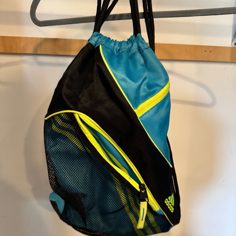 Adidas blue  and Black Drawstring Backpack